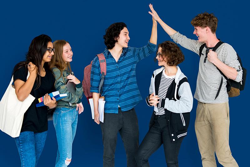 A group of smiling students